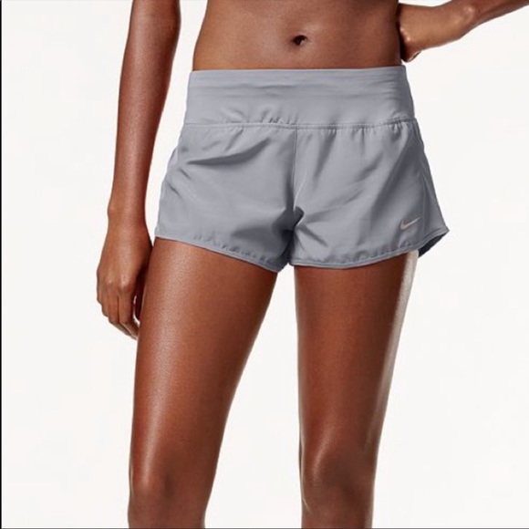Nike gray running shorts lined drawstring waist